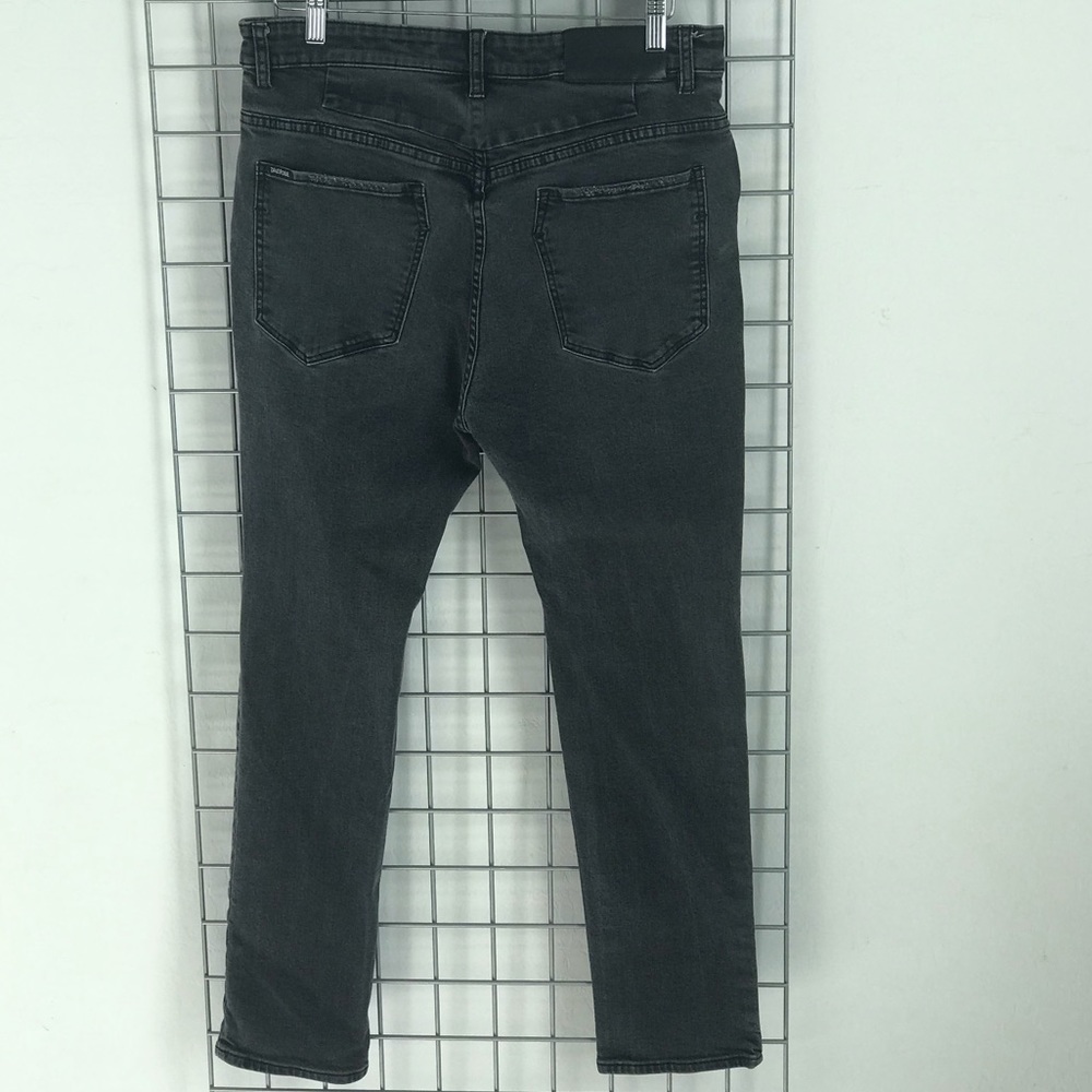 Men’s Charcoal Distressed Rips Holes Skinny Jeans - Picture 4 of 8